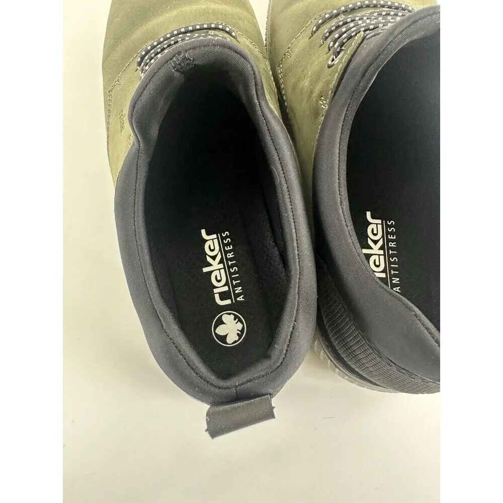 Rieker Stan 60 Slip‎ On Sneaker Green Suede Moor Schwartz Lightweight Men 46 12